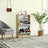 Shoe Cabinet - Melamine Veneer - White and Natural - 2 Flaps with Open Shelf