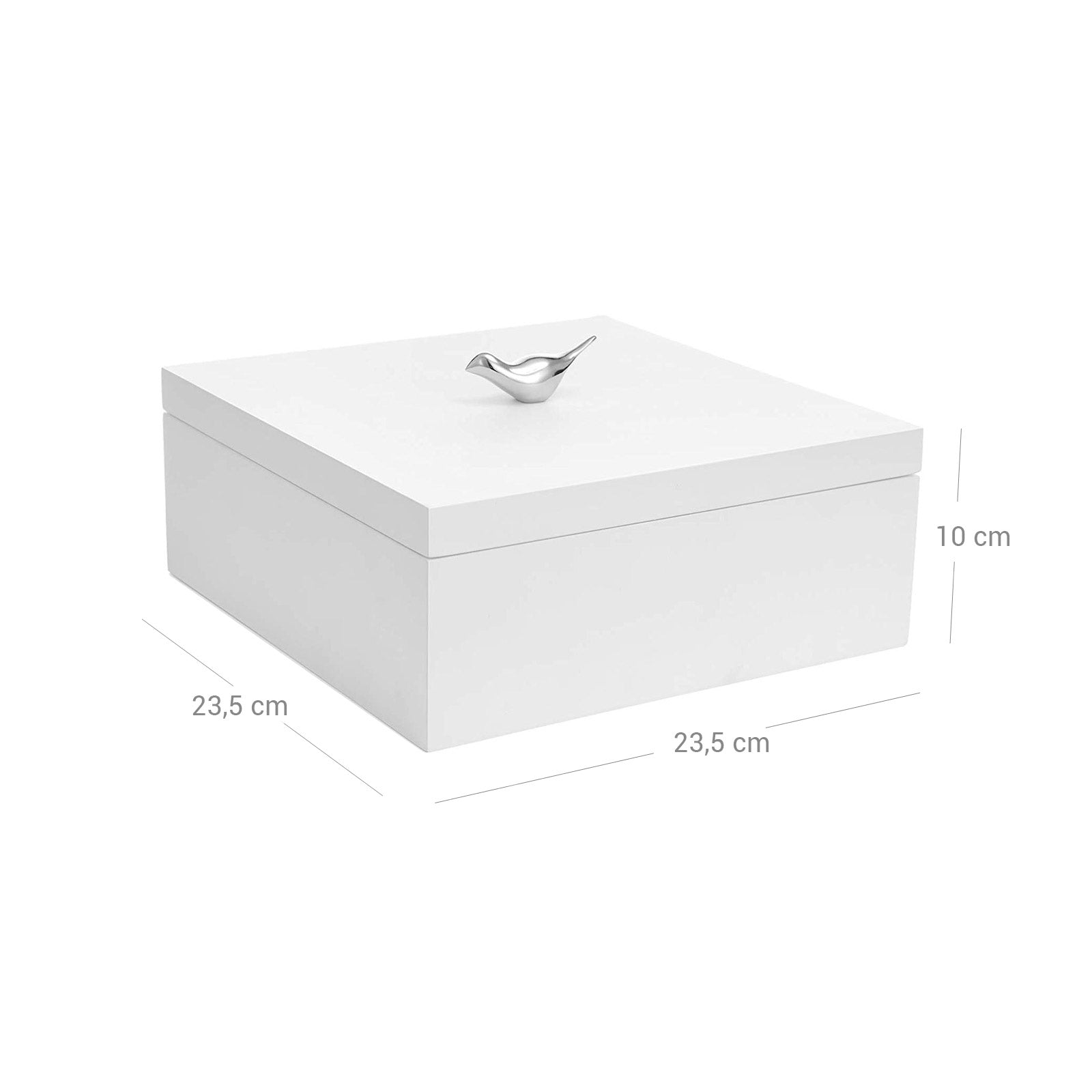 Jewellery Box - Wood - White - 2-Layer Organiser with Removable Tray