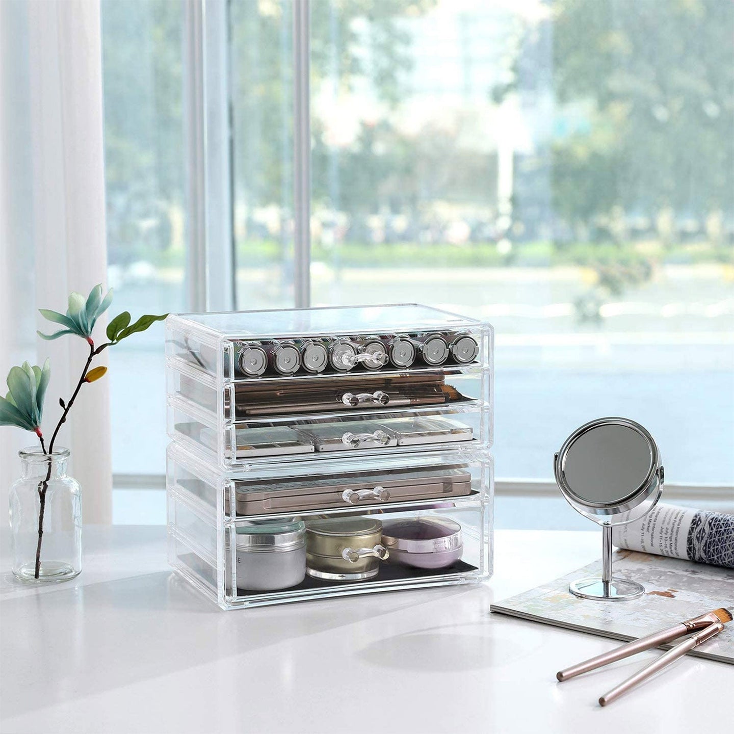 Transparent Makeup Storage Organizer - Clear - Polystyrene