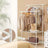 Clothes Rack - Metal - White - 2 Hanging Rails and 2 Storage Shelves