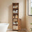 Tall Bathroom Storage Cabinet - Engineered Wood - Rustic Brown - Freestanding with Open and Adjustable Shelves