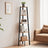 Corner Shelf Unit - Metal - Rustic Brown - 5-Tier Ladder Design for Living Room and Office