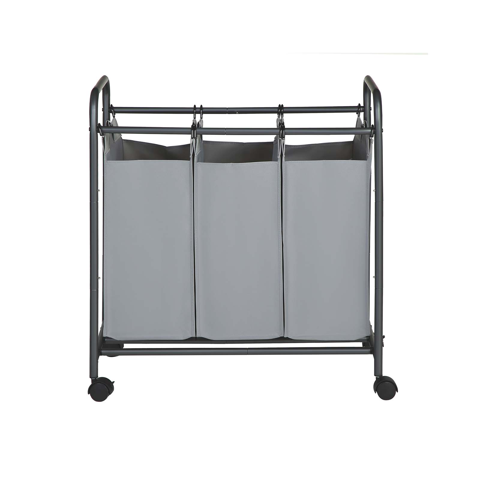 Laundry Cart - Fabric - Beige - 3 Removable Baskets on Wheels