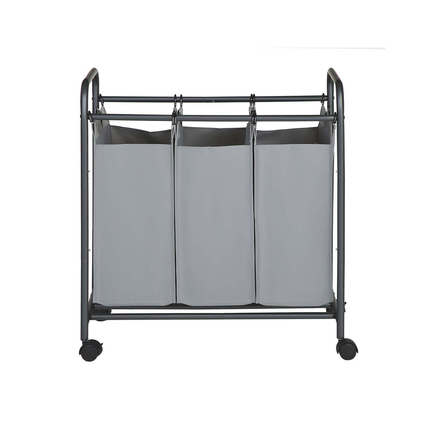 Laundry Cart - Fabric - Beige - 3 Removable Baskets on Wheels
