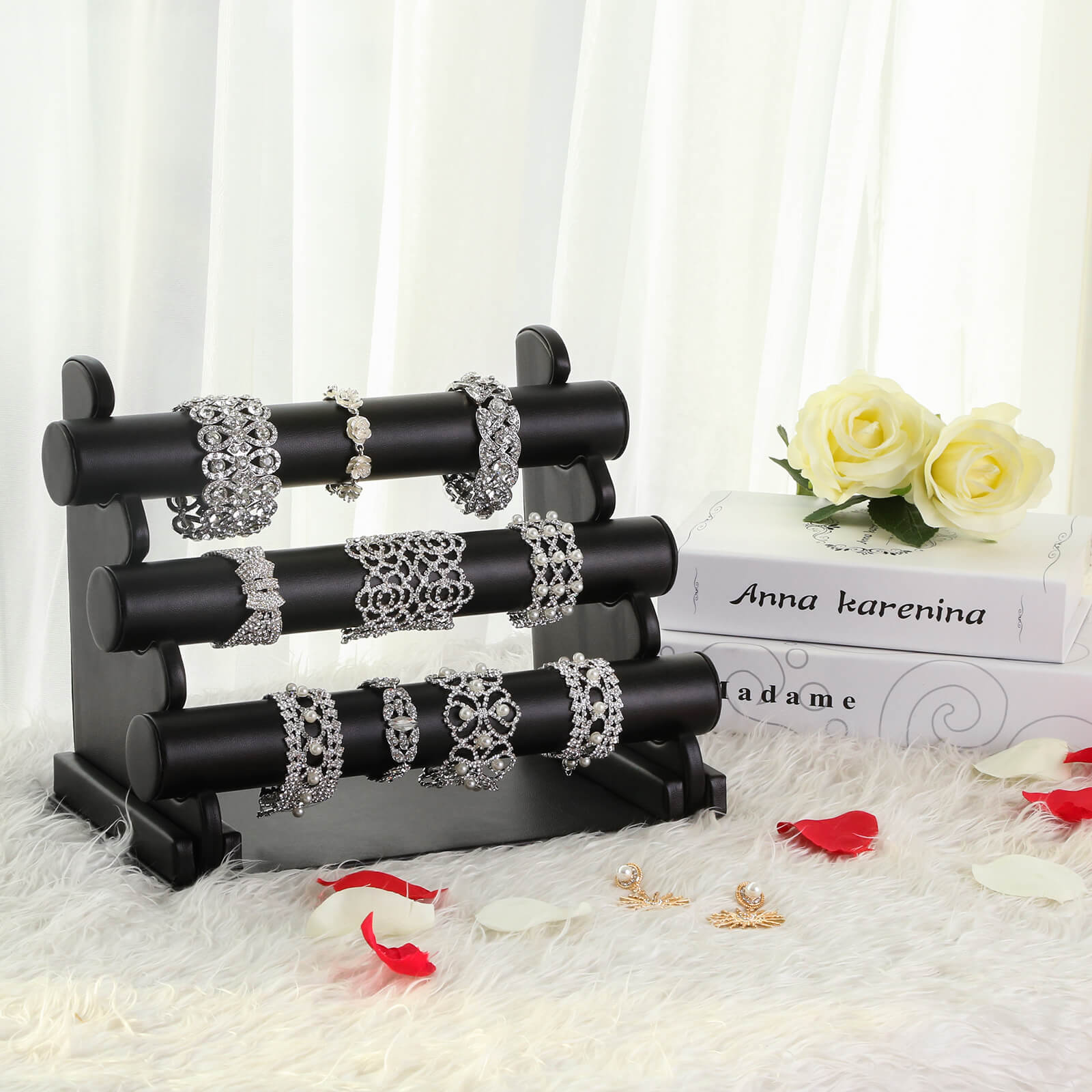 Jewellery Stand - Metal - Black - Multi-Functional Holder for Earrings