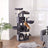 Cat Tree - Engineered Wood - Light Grey - Three Enclosed Caves and Multi-Level Design