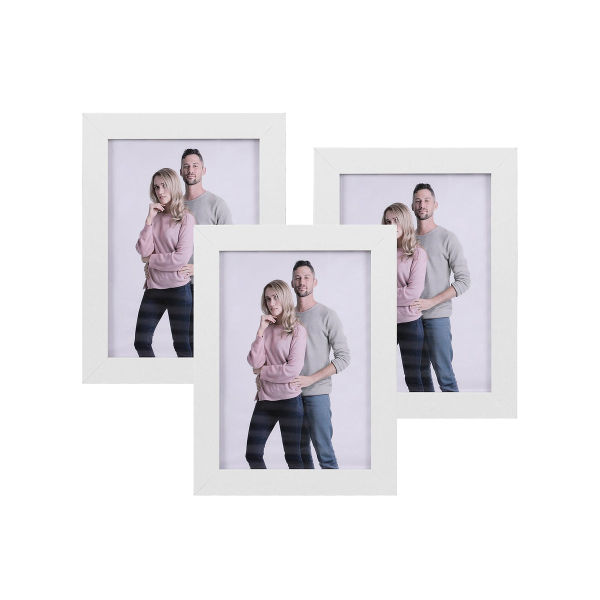 Collage Picture Frame Set - MDF - White - Includes 3 Frames for 5"x7" Photos
