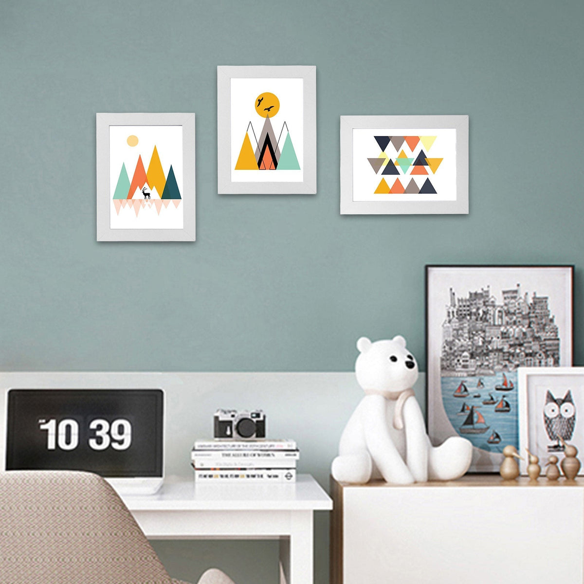 Collage Picture Frame Set - MDF - White - Includes 3 Frames for 5"x7" Photos