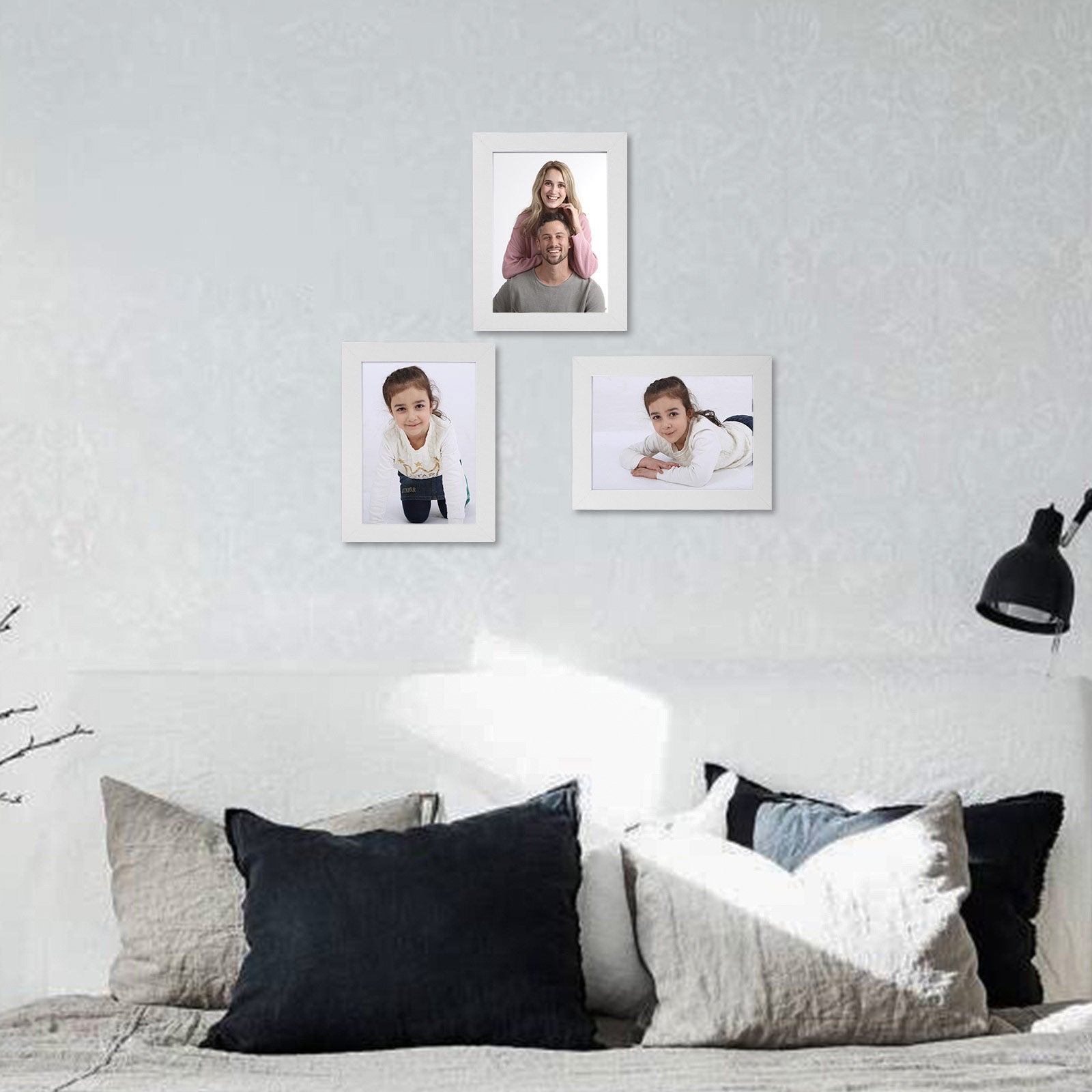 Collage Picture Frame Set - MDF - White - Includes 3 Frames for 5"x7" Photos