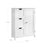 Floor Cabinet - Wood - White - 3 Large Drawers with Adjustable Shelf