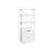 Open Shelves Cabinet - Engineered Wood - White - Free Standing with 3 Open Shelves