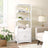 Open Shelves Cabinet - Engineered Wood - White - Free Standing with 3 Open Shelves