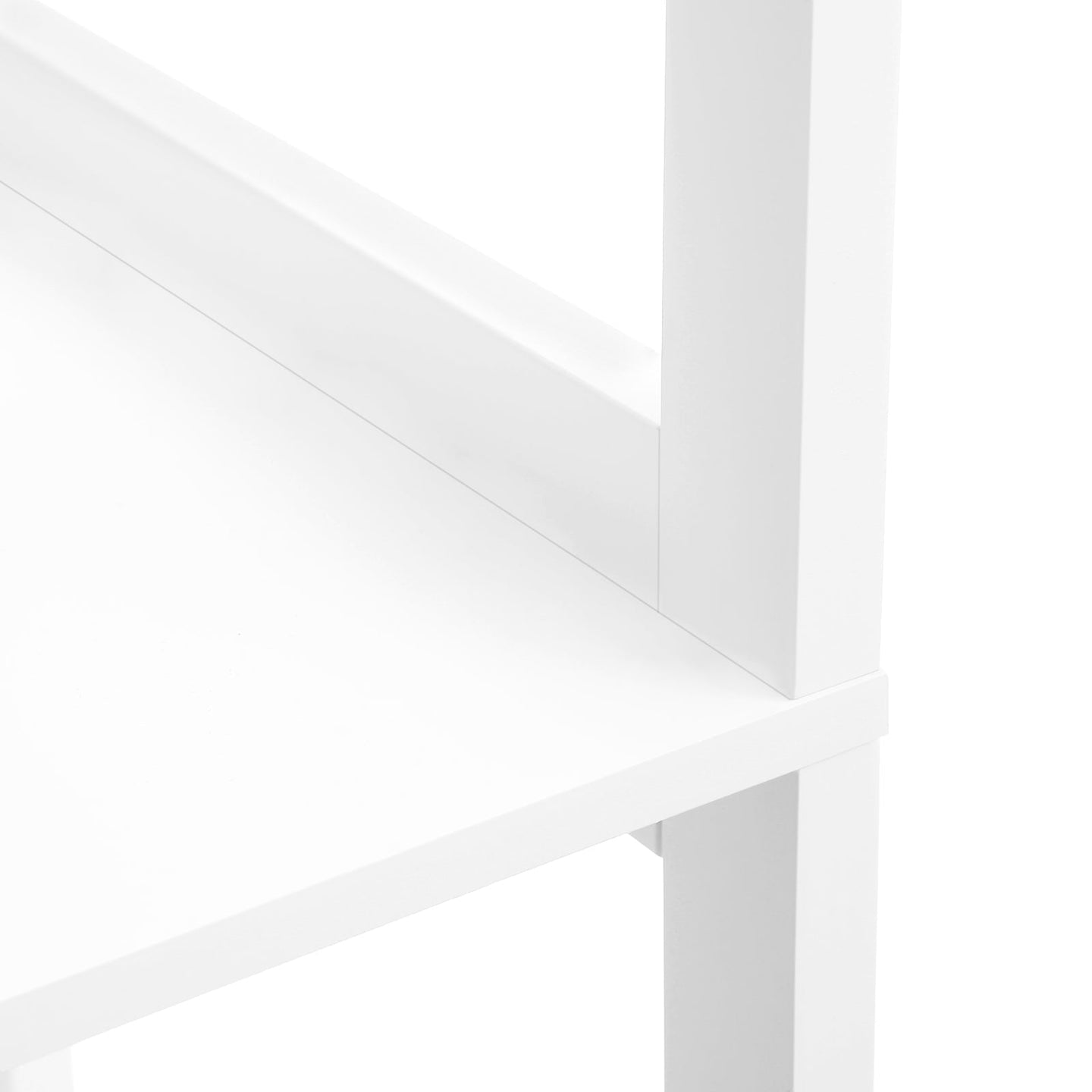 Open Shelves Cabinet - Engineered Wood - White - Free Standing with 3 Open Shelves