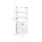 Open Shelves Cabinet - Engineered Wood - White - Free Standing with 3 Open Shelves