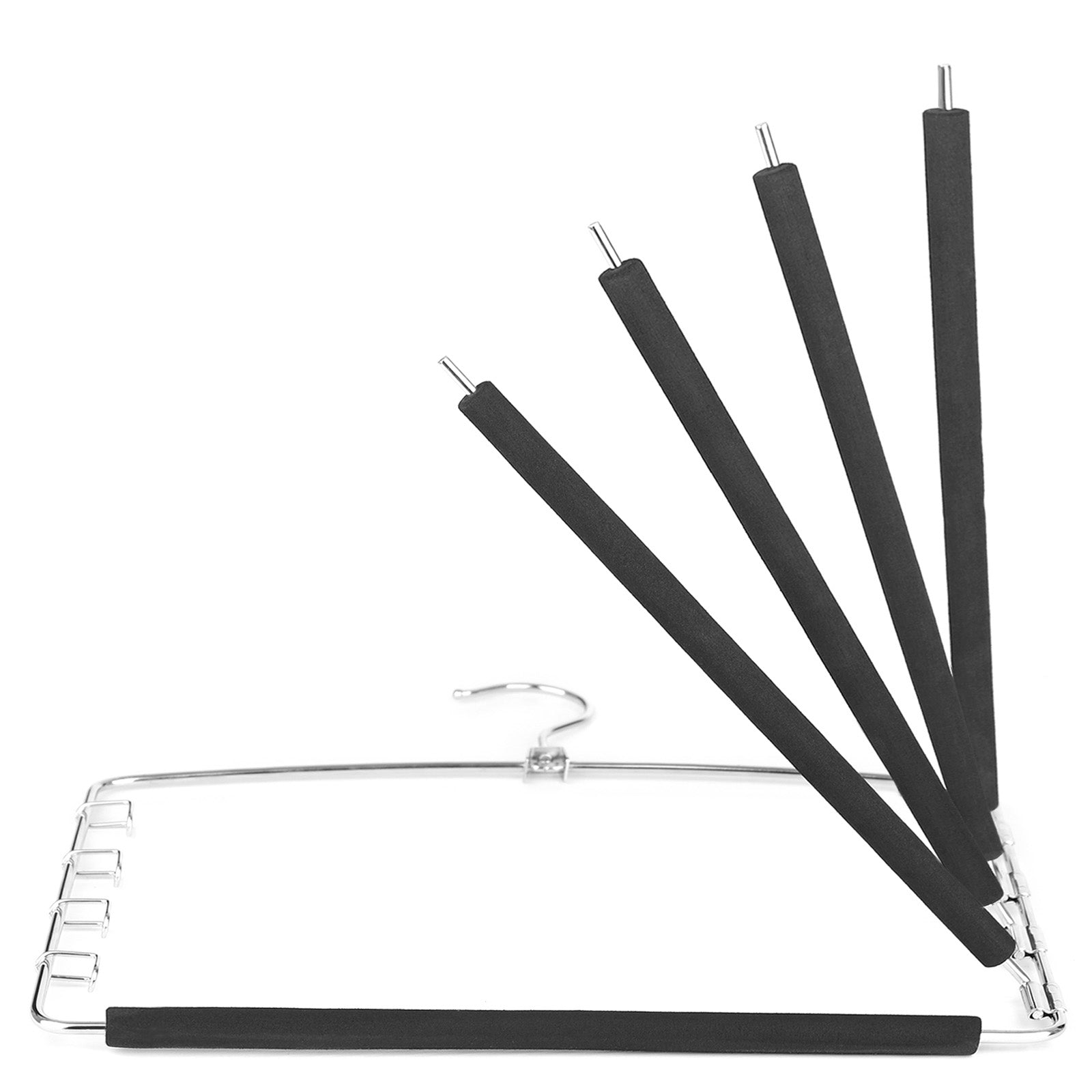 Pants Hangers - Metal - Black - Space-Saving Set of 3 with Non-Slip Padding and Swing Bars for Versatile Storage