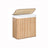 Laundry Hamper - Fabric - Natural - 3 Sections with Clip-on Lid and Handles