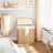 Laundry Hamper - Fabric - Natural - 3 Sections with Clip-on Lid and Handles