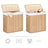 Laundry Hamper - Fabric - Natural - 3 Sections with Clip-on Lid and Handles