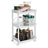 Rolling Trolley Storage Unit - Wood - White - 3 Shelves for Kitchen and Bathroom