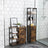 Storage Cabinet - Wood - Rustic Brown - Tall with 3 Shelves and Cupboard