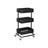 3-Tier Rolling Cart - Metal - Black - Height Adjustable Shelves