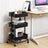 3-Tier Rolling Cart - Metal - Black - Height Adjustable Shelves