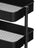 3-Tier Rolling Cart - Metal - Black - Height Adjustable Shelves