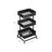 3-Tier Rolling Cart - Metal - Black - Height Adjustable Shelves