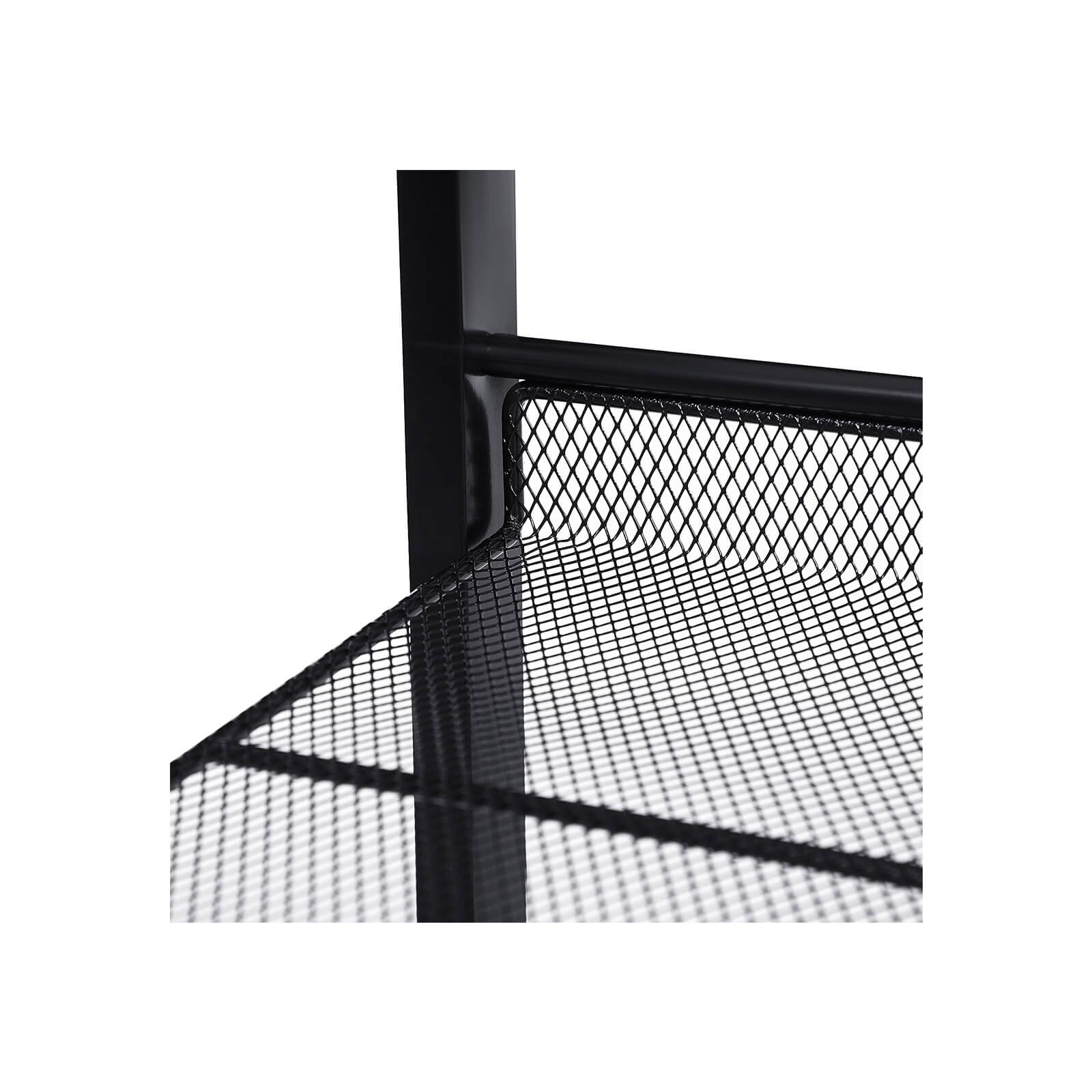 3 Tier Shoe Rack - Metal Mesh - Black - Stackable Design for 9 Pairs of Shoes