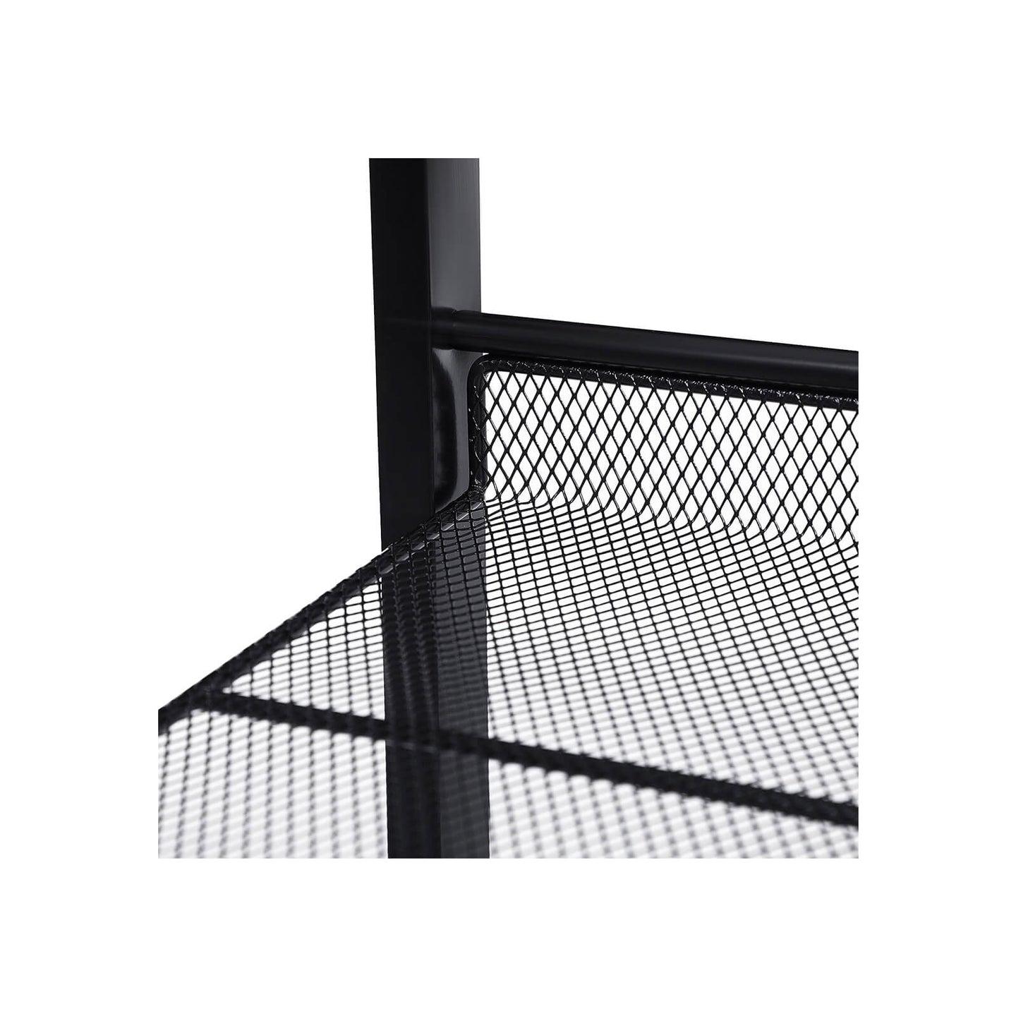 3 Tier Shoe Rack - Metal Mesh - Black - Stackable Design for 9 Pairs of Shoes