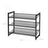 3 Tier Shoe Rack - Metal Mesh - Black - Stackable Design for 9 Pairs of Shoes