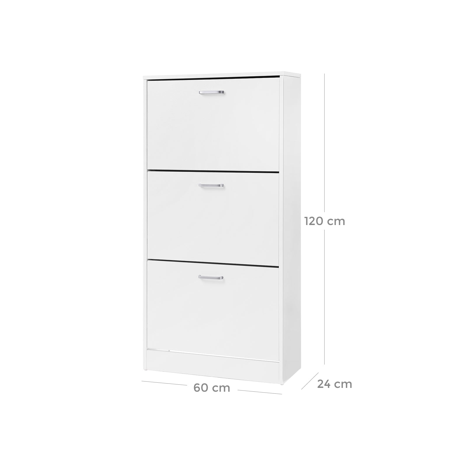 3-Tier Wooden Shoe Cabinet - Rustic Brown