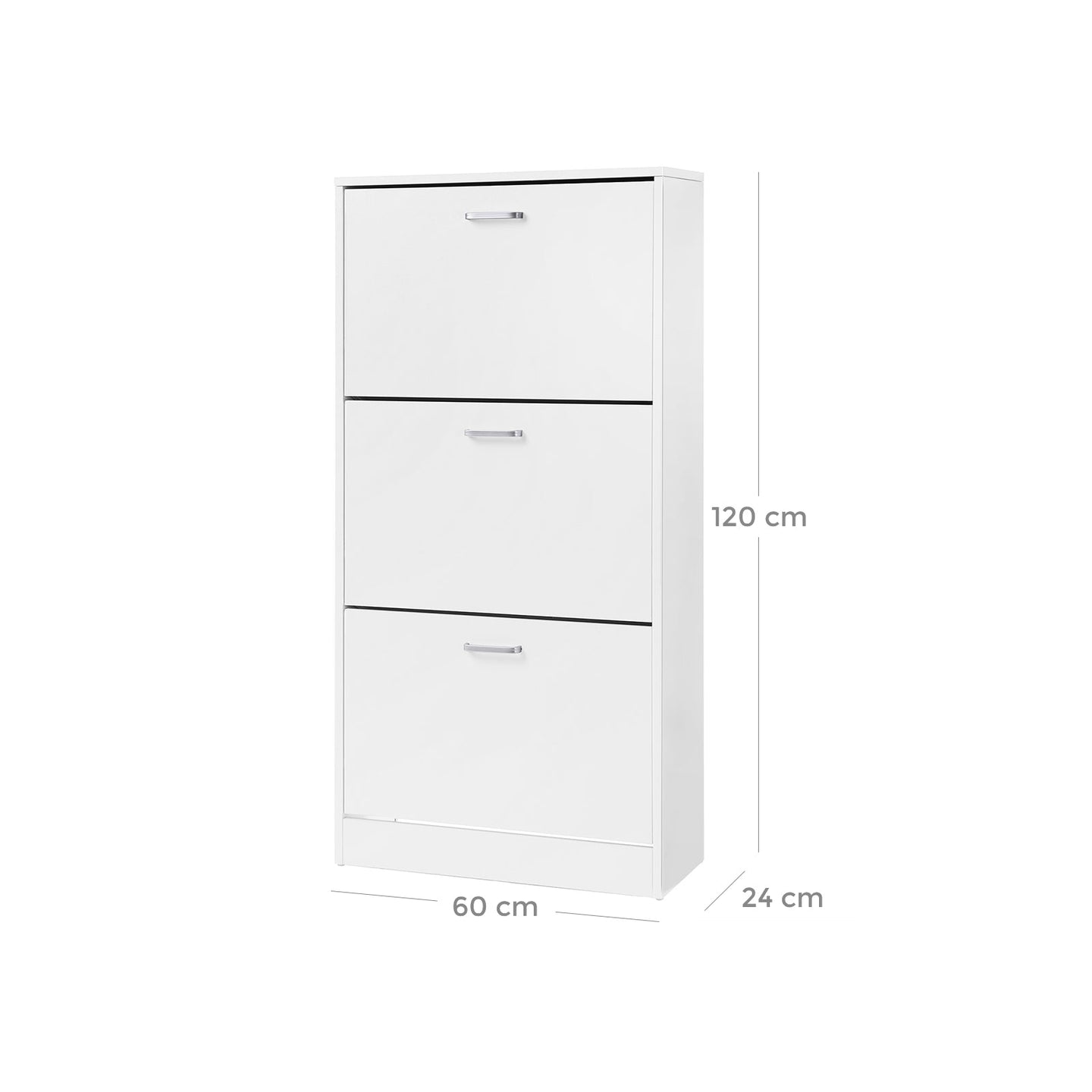 3-Tier Wooden Shoe Cabinet - Rustic Brown