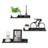 Floating Wall Shelves Set - Metal - Black - Organize with Ease