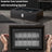 12-Slot Watch Box Organizer - Synthetic Leather - Black with Greenish Grey Lining - Large Glass Lid and Removable Watch Pillows