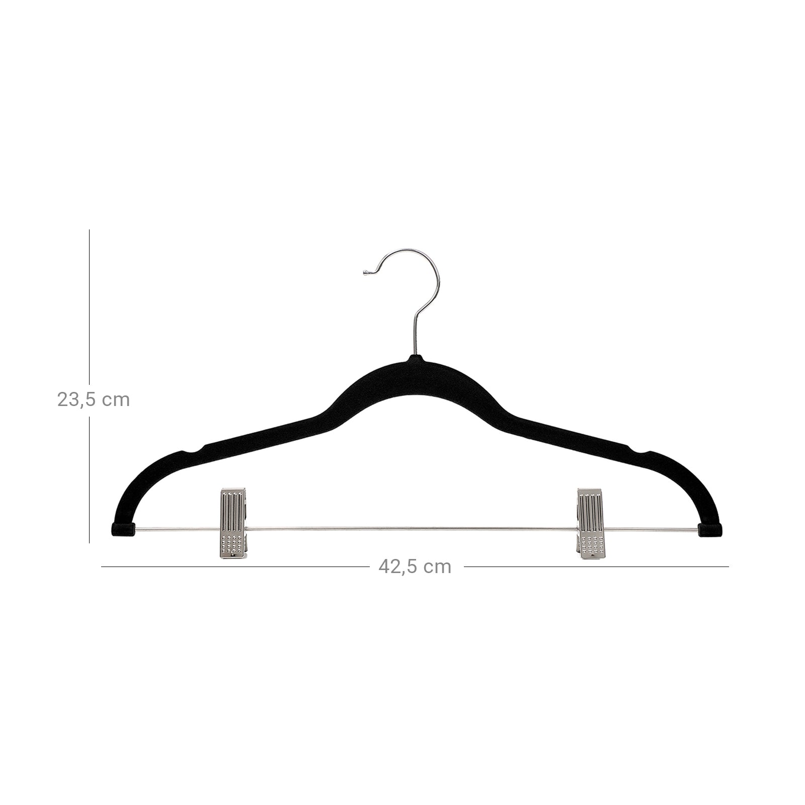 Pants Hangers - Velvet - Grey - 30 Pack with Clips and 360 Rotating Hook