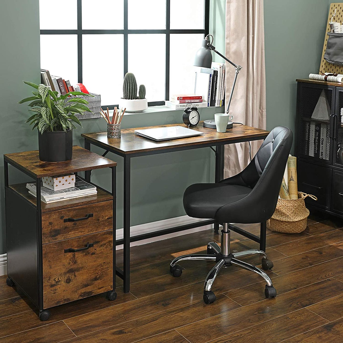 Computer Desk - Metal - Rustic Brown - Stability You Can Rely On
