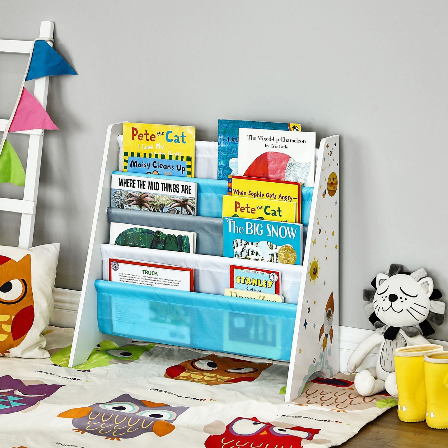 Kids Bookcase - Wood - White