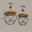 Set of 2 Coffee Tables - Steel Frame - Brown and Black - Removable Tabletop