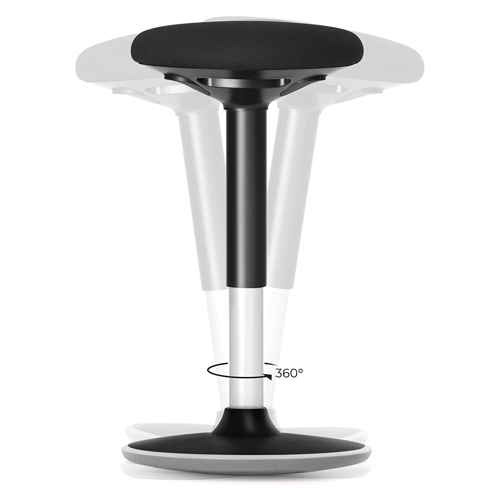 Ergonomic Wobble Stool - Metal - Black - 360° Swivel