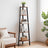 Corner Shelf Unit - Metal - Rustic Brown - 5-Tier Ladder Design for Living Room and Office