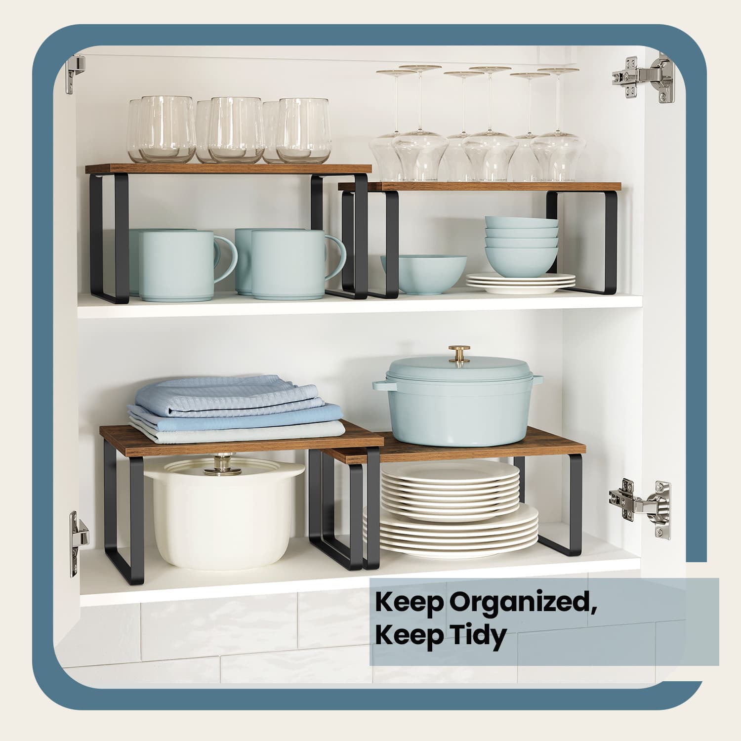 Spice Rack Set - Metal - Apricot Orange - Expandable and Stackable Kitchen Organiser