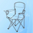 Set of 2 Heavy-Duty Folding Camping Chairs - Metal - Black - with Cup Holder