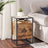 Side Table - Tempered Glass - Rustic Brown