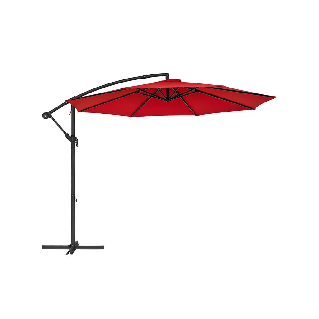 Hanging Patio Umbrella - Fabric - Grey - Crank Mechanism with UPF 50+ Sun Protection