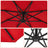 Hanging Patio Umbrella - Fabric - Grey - Crank Mechanism with UPF 50+ Sun Protection