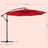 Hanging Patio Umbrella - Fabric - Grey - Crank Mechanism with UPF 50+ Sun Protection