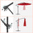Hanging Patio Umbrella - Fabric - Grey - Crank Mechanism with UPF 50+ Sun Protection
