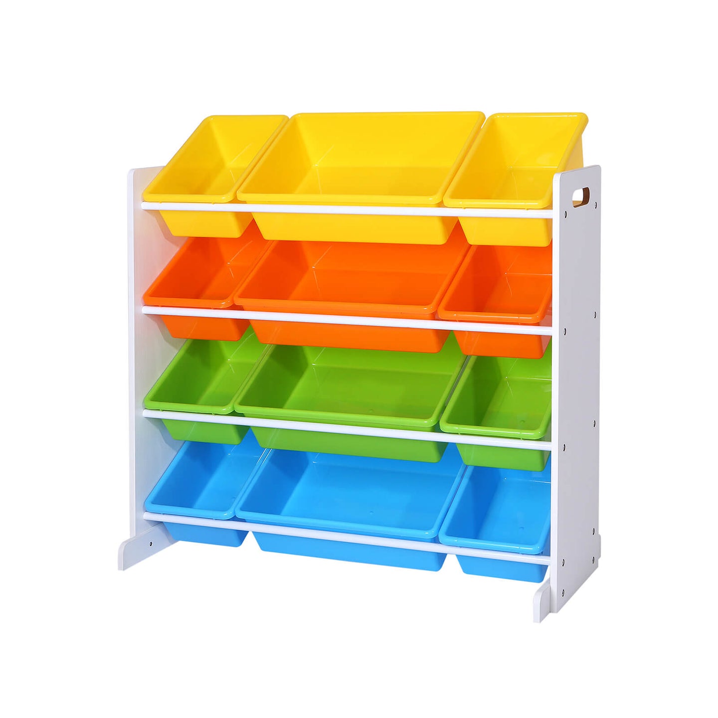Toy Storage Unit - Includes 4 Removable PP Containers - White - Density Board