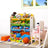 Toy Storage Unit - Includes 4 Removable PP Containers - White - Density Board